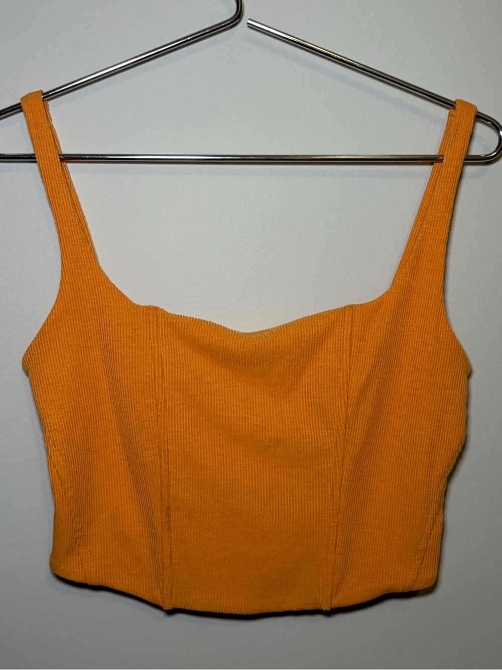 Women’s Orange Ribbed Cropped Top